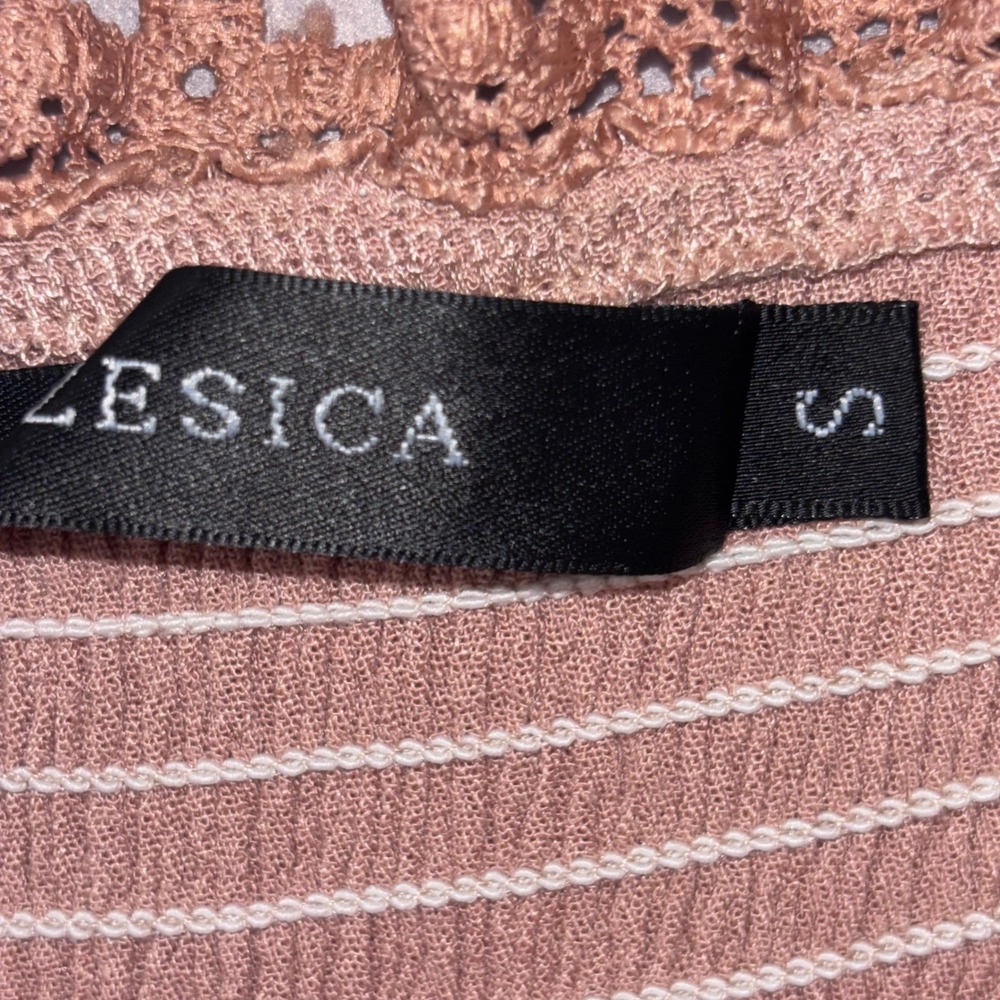 ZESICA Sz Small Dusty Rose Boho Summer Strapless Lace Beachy Flowy Maxi Sundress - Picture 4 of 11